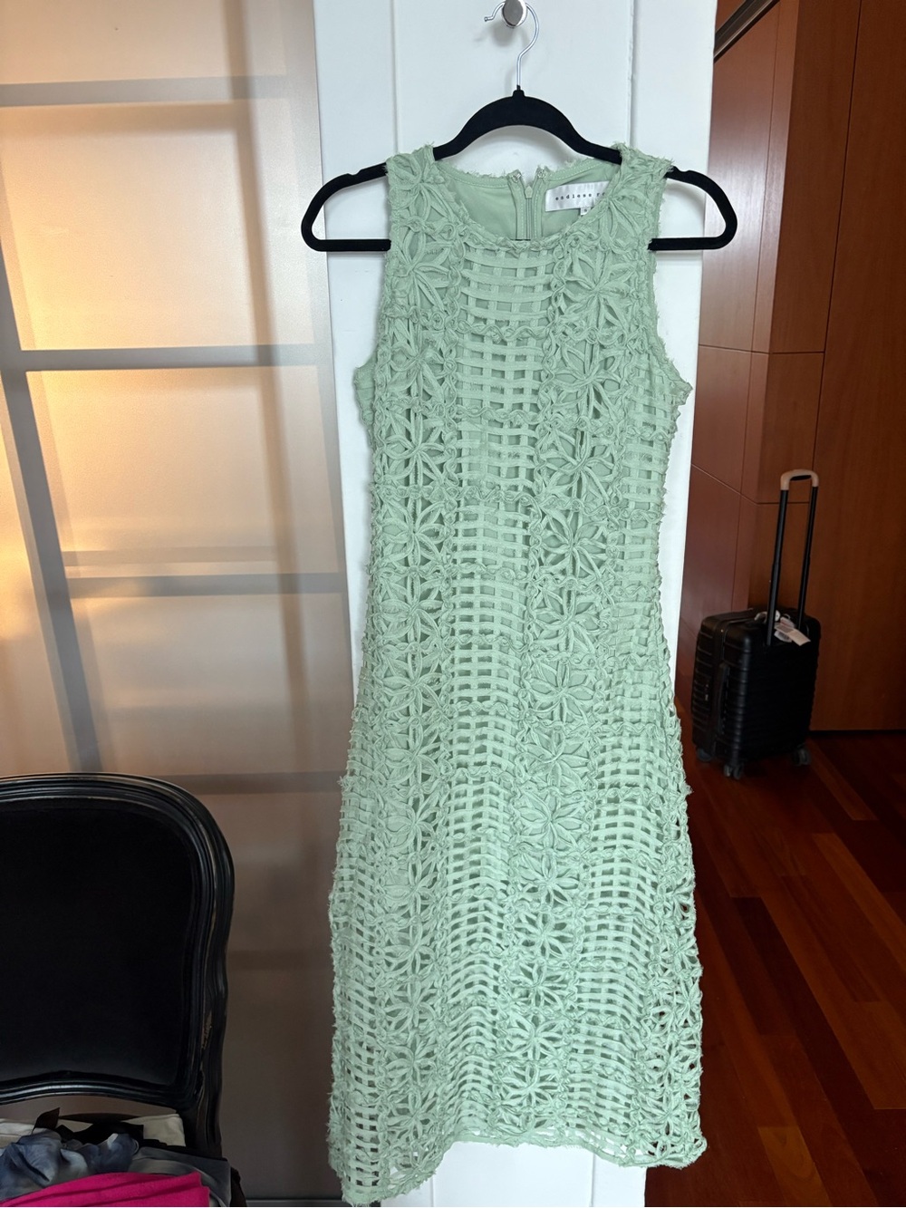Endless Rose turquoise Green Crochet Midi Dress